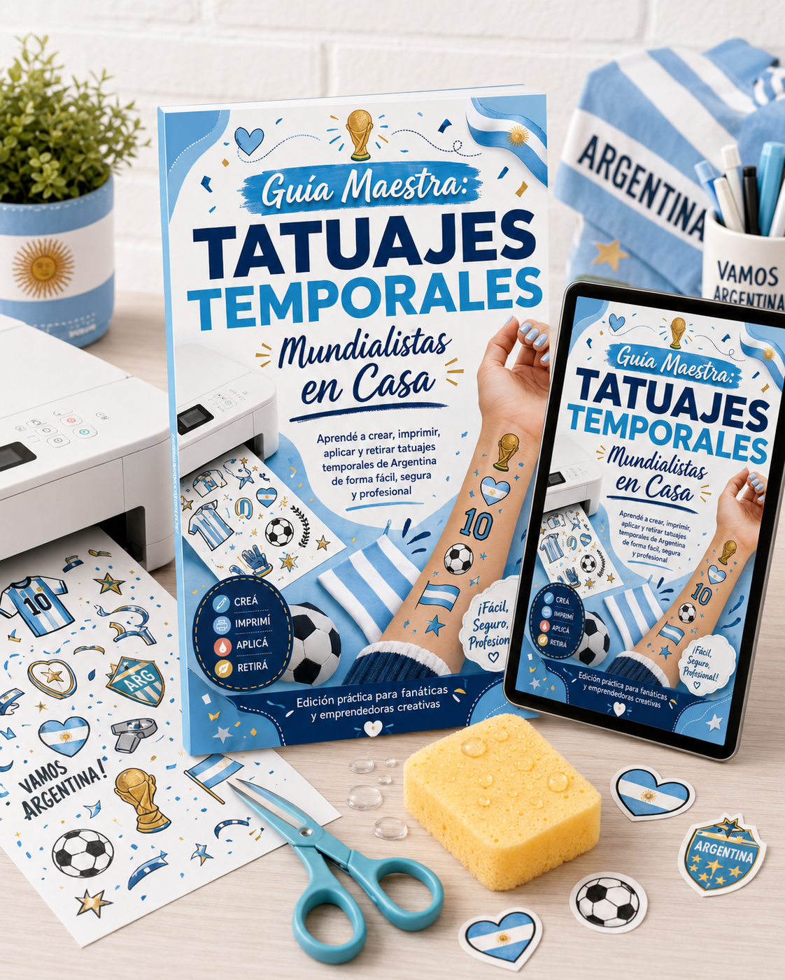 Guia Maestra: Tatuajes Temporales Mundialistas en Casa